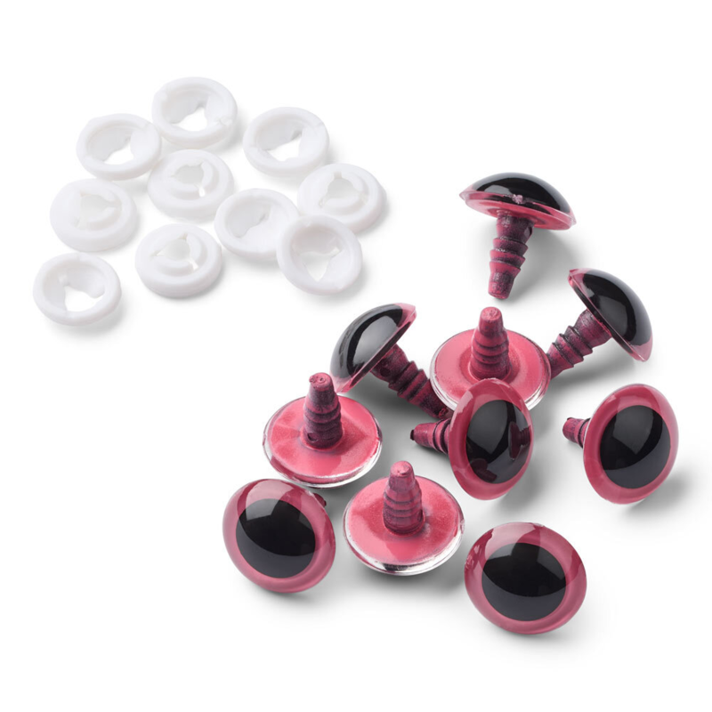 HobbyArts Safety Eyes, Pink, 5 Pairs 20 mm