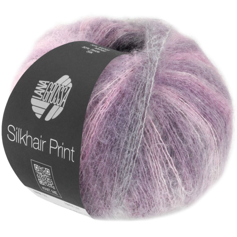 Lana Grossa Silkhair Print 429 Lilac/Pink/Grey/Mouse Grey