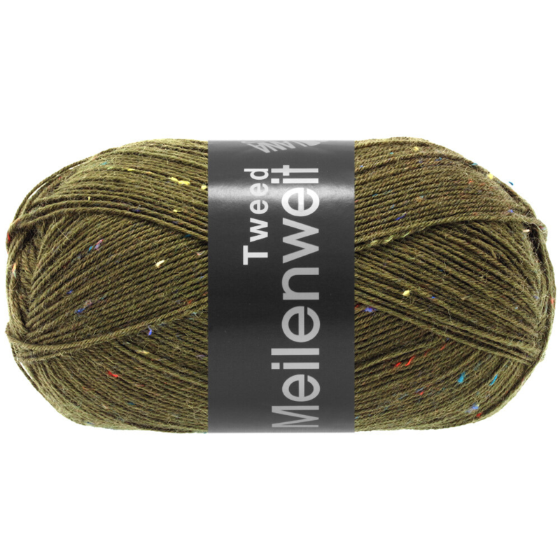 Lana Grossa Meilenweit 100 Tweed 168 Loden green