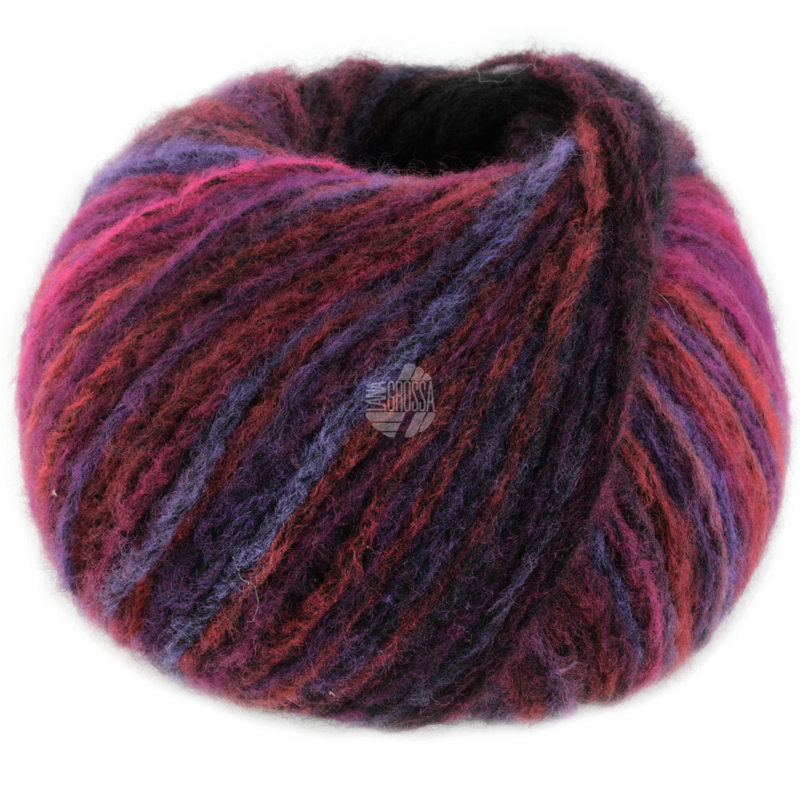 Lana Grossa Picasso 07 Wine red/Fuchsia/Blue violet/Dark purple/Black red/Raspberry