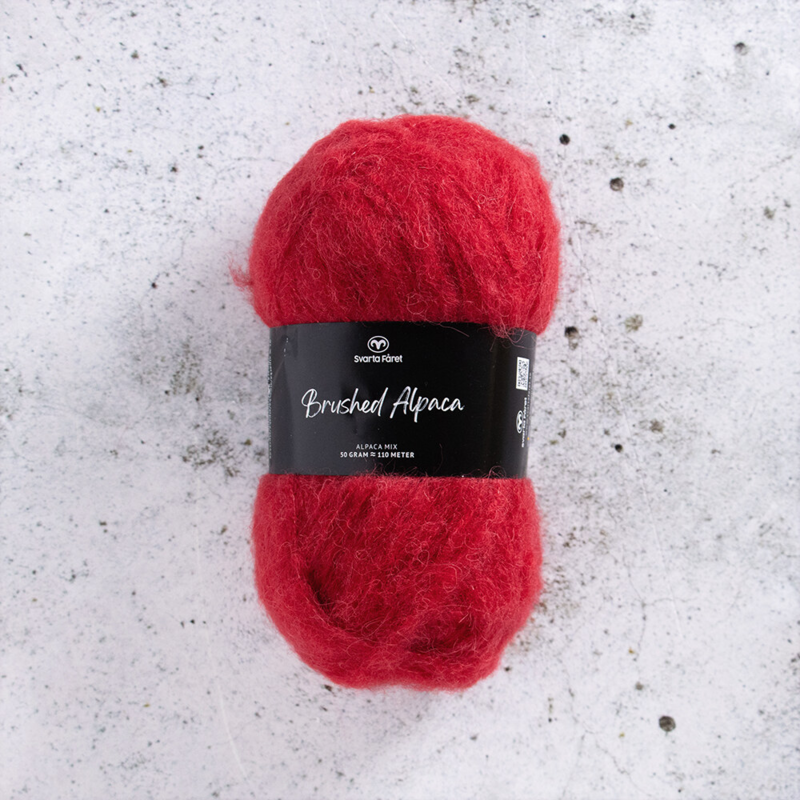 Svarta Fåret Brushed Alpaca 011 Red Risk Zone