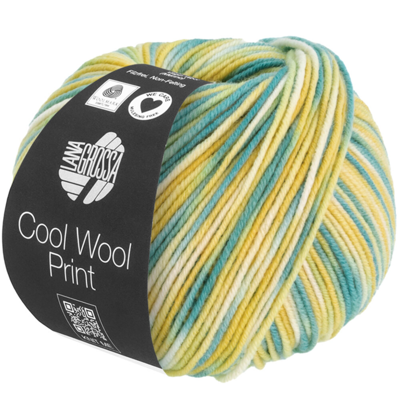 Lana Grossa Cool Wool Print 832 Ecru/Vanilla/Turquoise/Petrol