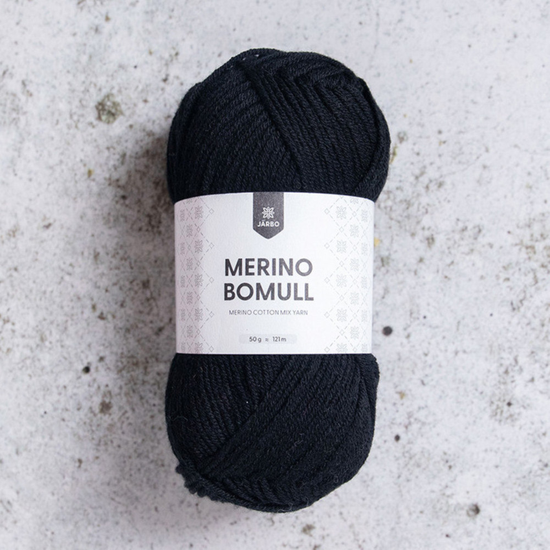 Järbo Merino Bomull 02 Black onyx