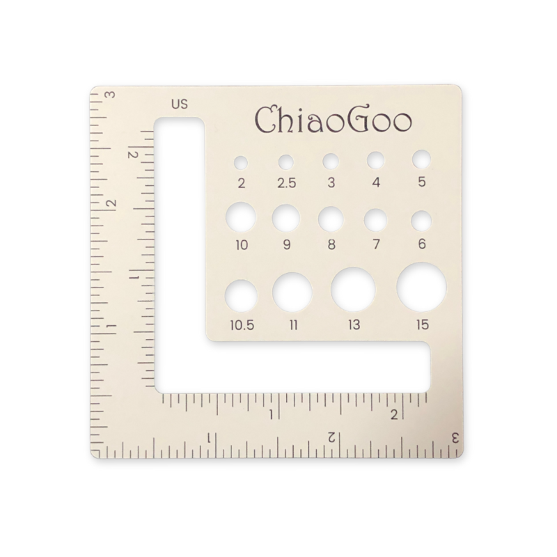 ChiaoGoo Needle and Stitch Gauge Ruler (3 inches / 7.5 cm)