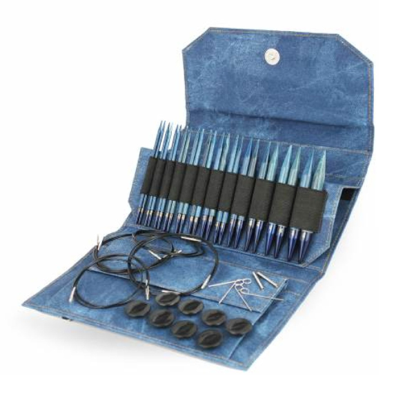 LYKKE Interchangeable Circular Needle Set Indigo, Blue, 5"