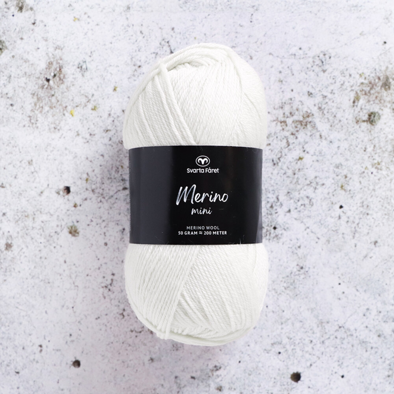 Svarta Fåret Merino Mini 30 Snow White