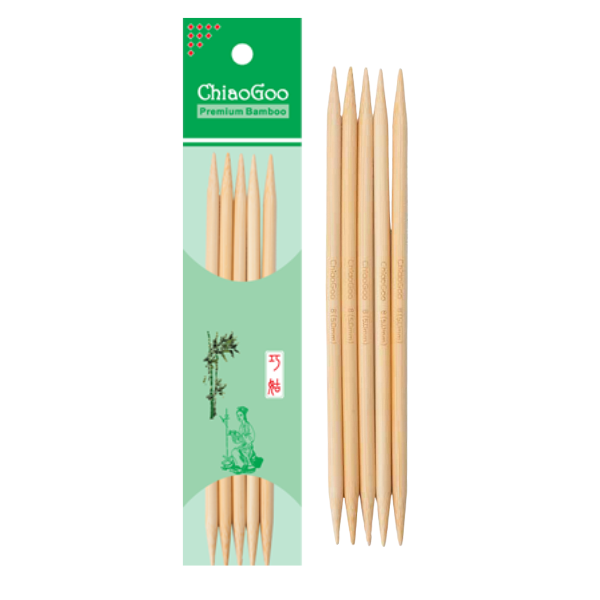 ChiaoGoo Bamboo Double-Pointed Needles Natural (13, 15, and 20 cm)