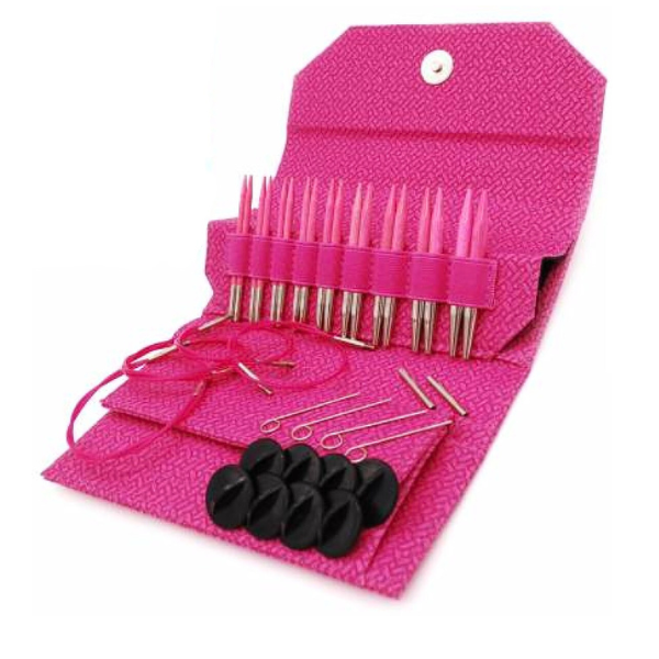 LYKKE Interchangeable Circular Needle Set Blush, Magenta, 3.5"