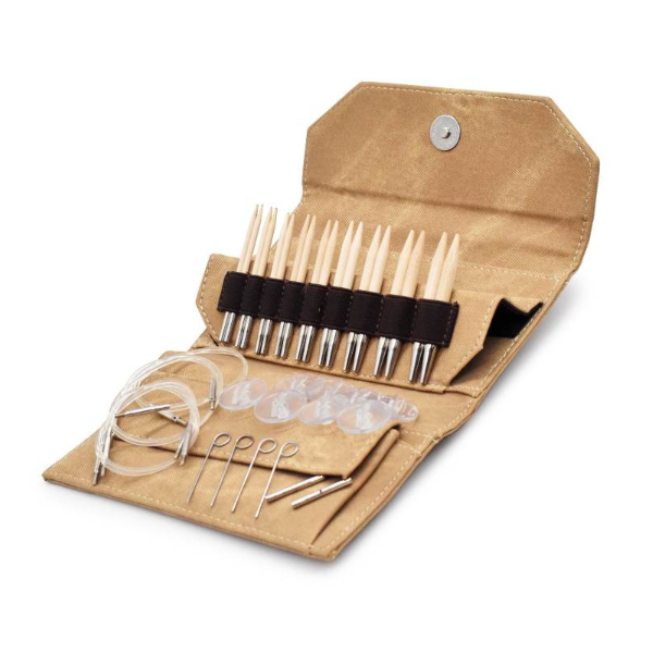 LYKKE Interchangeable Circular Needle Set Naturale, Tan, 3.5"