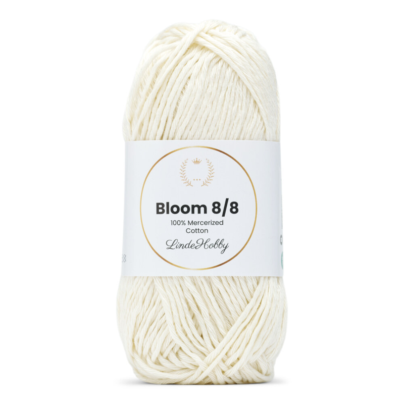 LindeHobby Bloom 8/8 Mercerized Cotton 30 Natural White