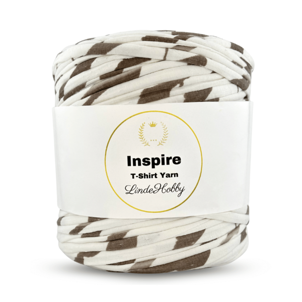 LindeHobby Inspire Print 25 White with brown stripes