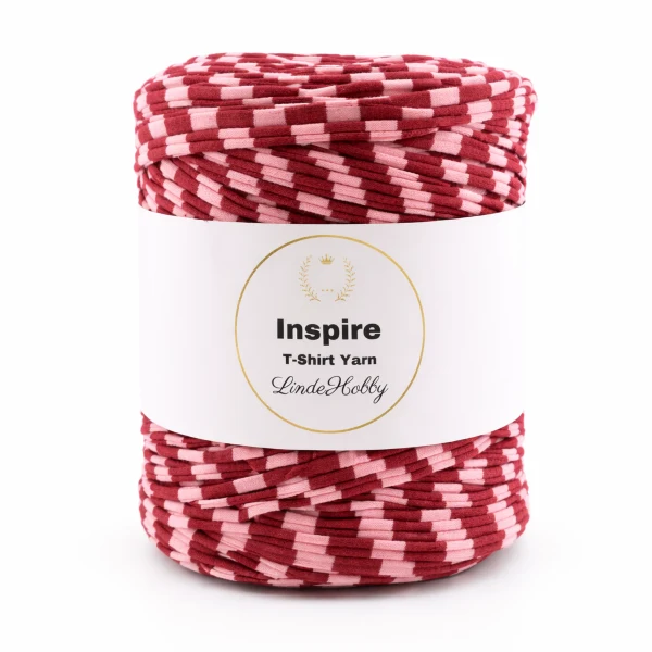 LindeHobby Inspire Print 37 Light pink with burgundy stripes