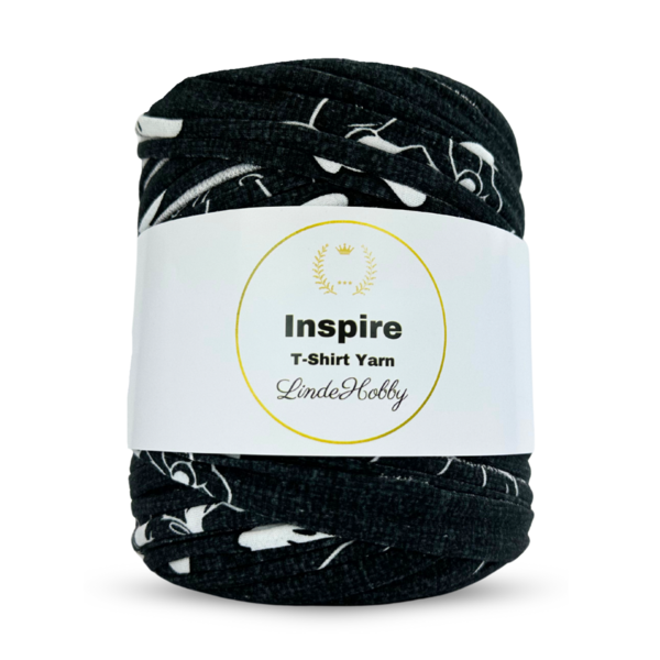 LindeHobby Inspire Print 09 Dark grey with white Mickey Mouse