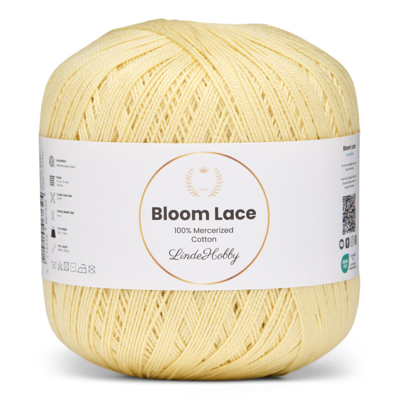 LindeHobby Bloom Lace Mercerized Cotton 21 Soft yellow