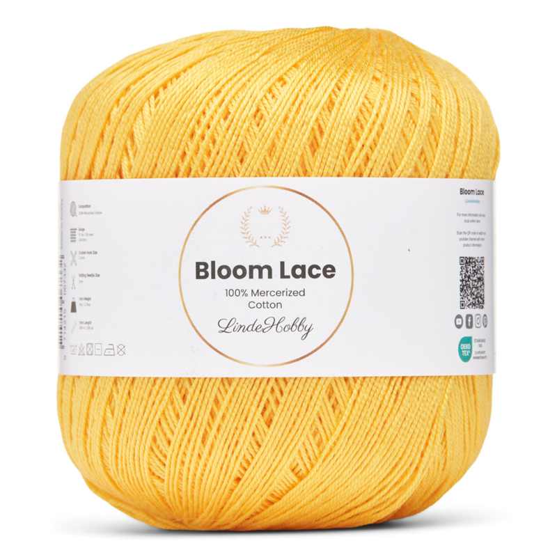 LindeHobby Bloom Lace Mercerized Cotton 22 Yellow