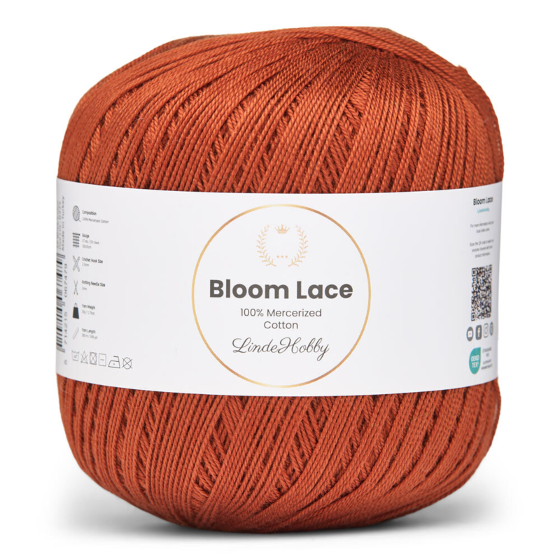 LindeHobby Bloom Lace Mercerized Cotton 36 Brick color