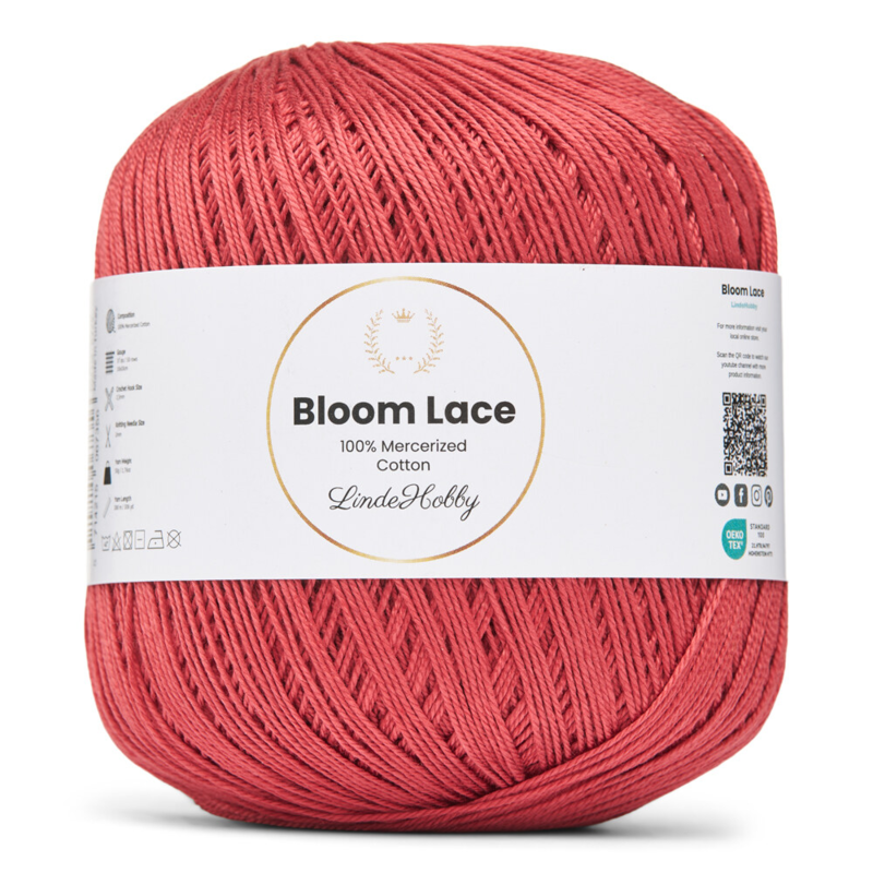 LindeHobby Bloom Lace Mercerized Cotton 24 Rosewood