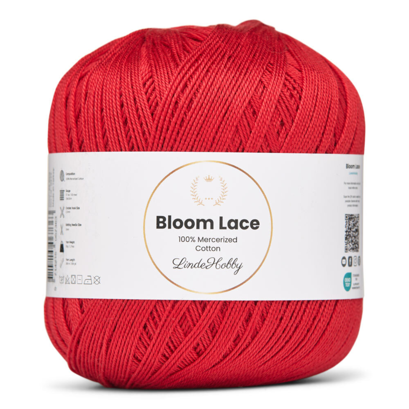 LindeHobby Bloom Lace Mercerized Cotton 25 Red