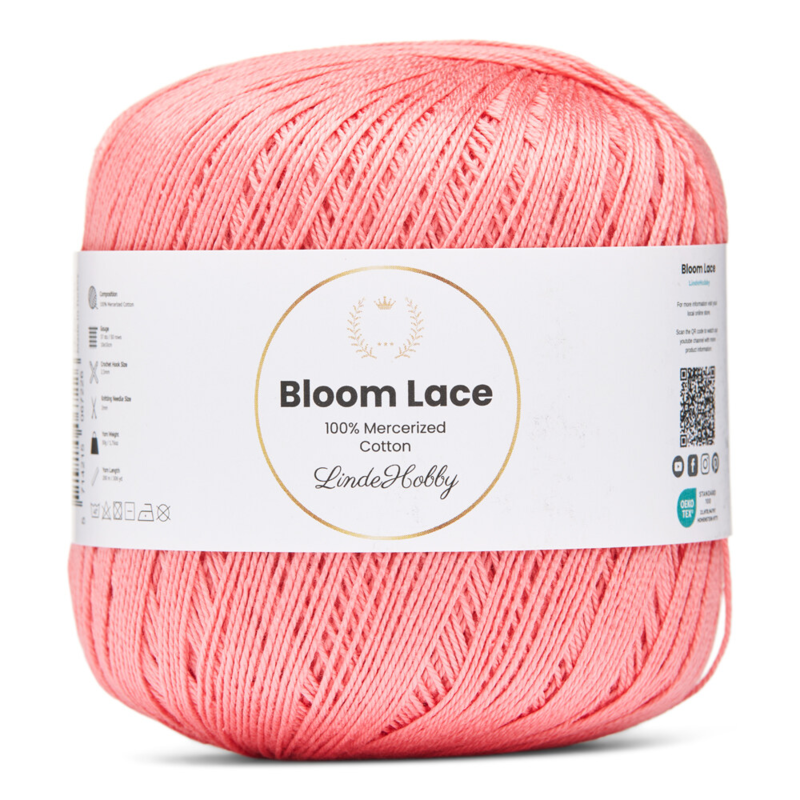 LindeHobby Bloom Lace Mercerized Cotton 11 Coral