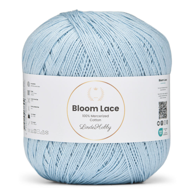LindeHobby Bloom Lace Mercerized Cotton 28 Baby blue