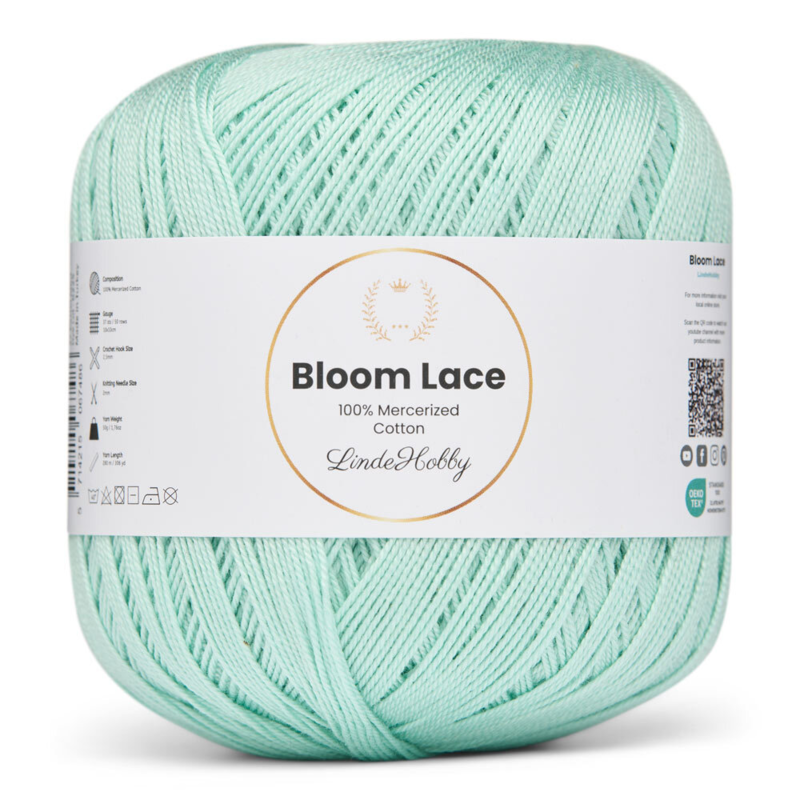 LindeHobby Bloom Lace Mercerized Cotton 37 Pastel mint