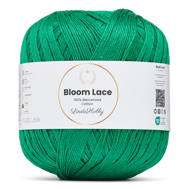 LindeHobby Bloom Lace Mercerized Cotton 33 Benetton green