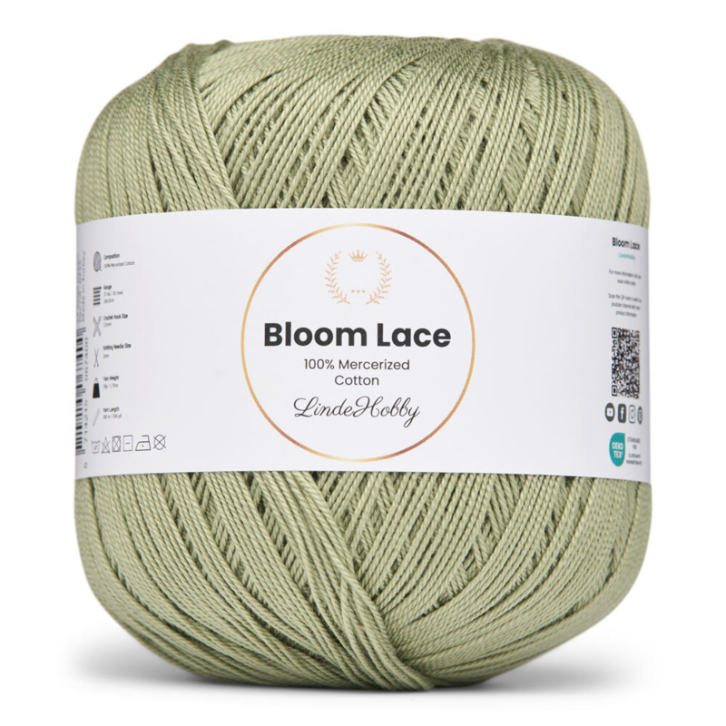 LindeHobby Bloom Lace Mercerized Cotton 29 Sage green