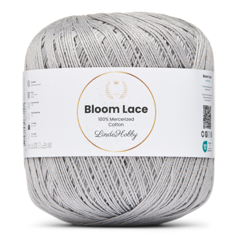 LindeHobby Bloom Lace Mercerized Cotton 03 Grey