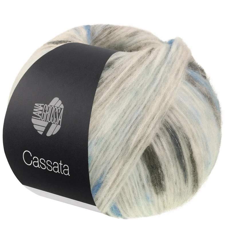 Lana Grossa Cassata 16 Natural white/steel blue/petrol/dark gray