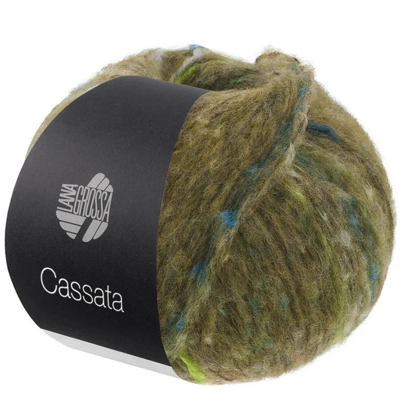 Lana Grossa Cassata 18 Olive/white/May green/light gray/gray blue
