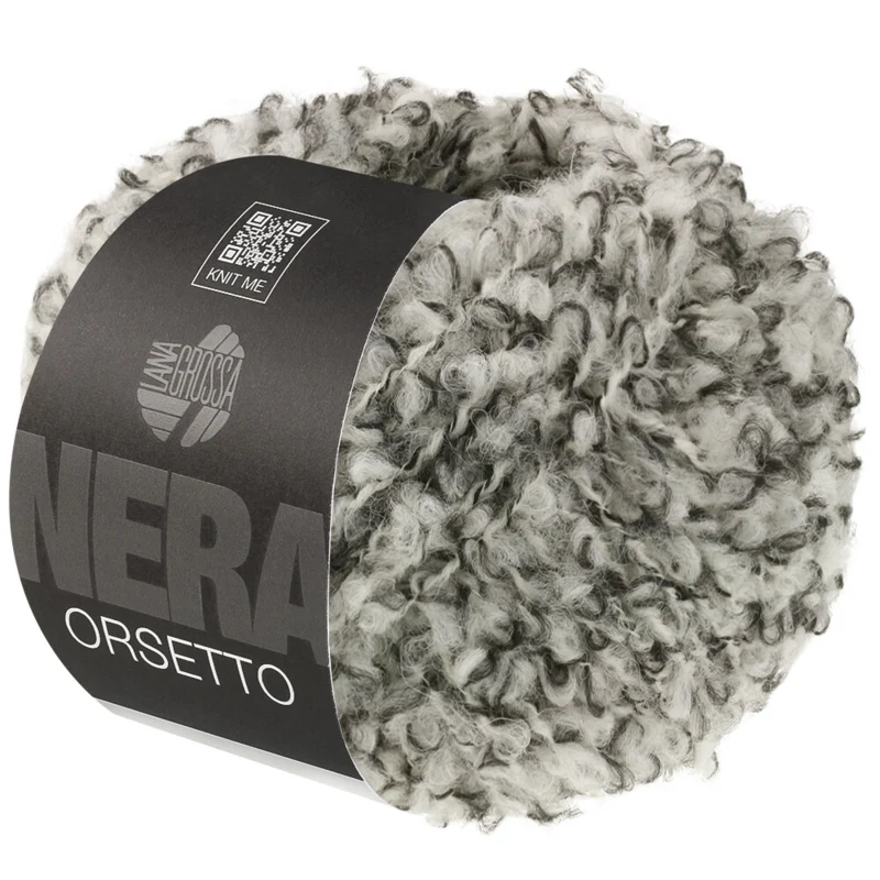 Lana Grossa Orsetto 105 Black/Raw white