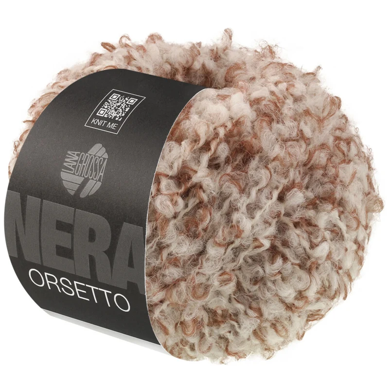 Lana Grossa Orsetto 104 Brown/Raw white