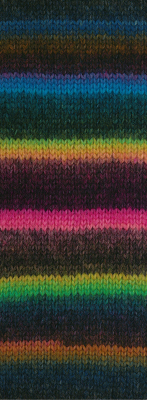 Lana Grossa Bomba 01 Dark grey/blackberry/orange/yellow-/dark green/blue