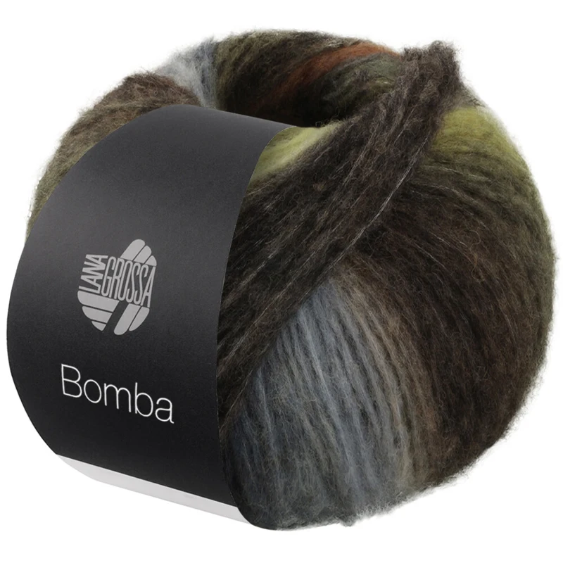 Lana Grossa Bomba 09 Nougat/mocha/blackberry/black blue/grey lilac/grey olive/anthracite