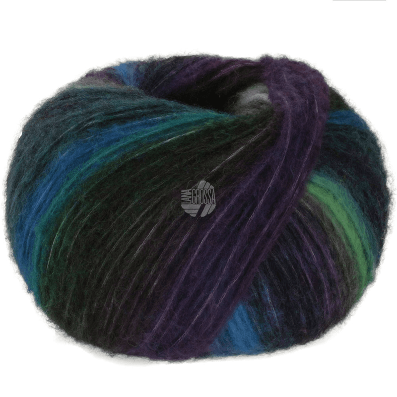 Lana Grossa Bomba 06 Bottle-/opal green/aubergine/navy/dark-/petrol blue