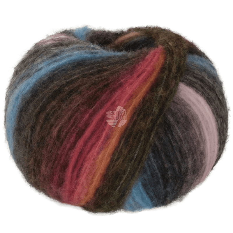 Lana Grossa Bomba 01 Dark grey/blackberry/orange/yellow-/dark green/blue