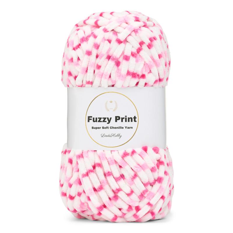 LindeHobby Fuzzy Chenille Print 04 Pink sprinkles