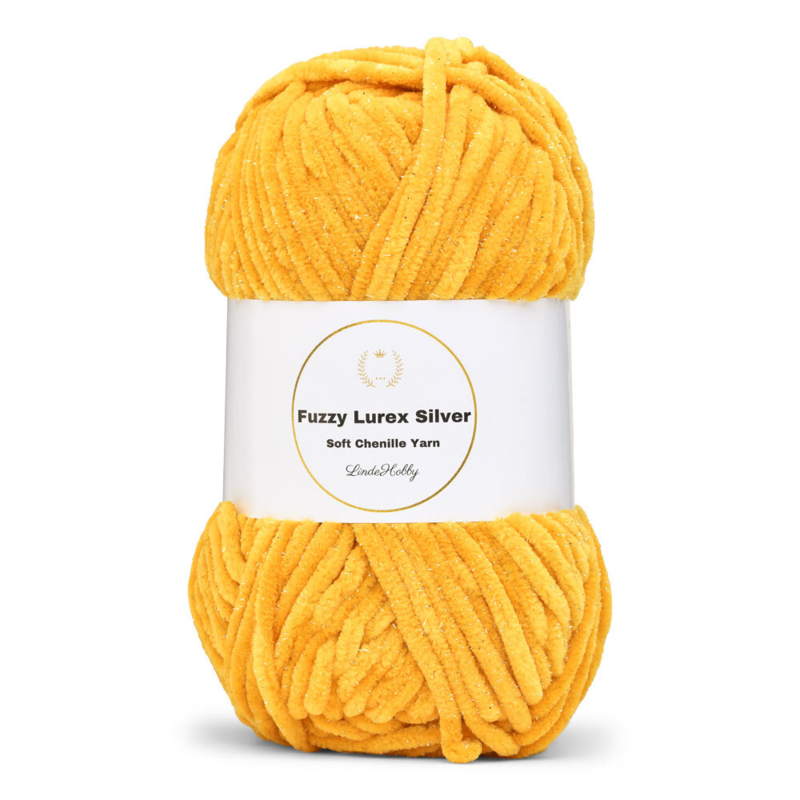 LindeHobby Fuzzy Chenille Silver Lurex 47 Golden yellow