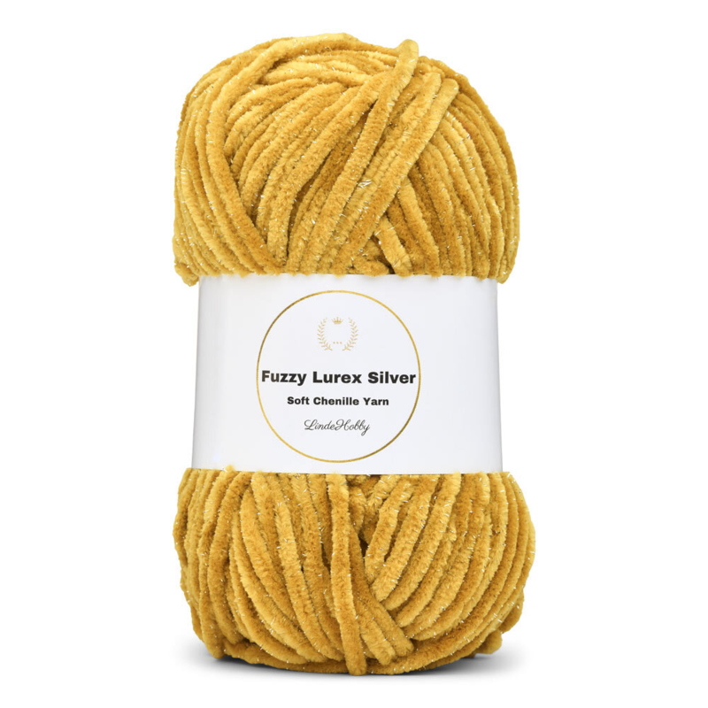 LindeHobby Fuzzy Chenille Silver Lurex 23 Golden ochre