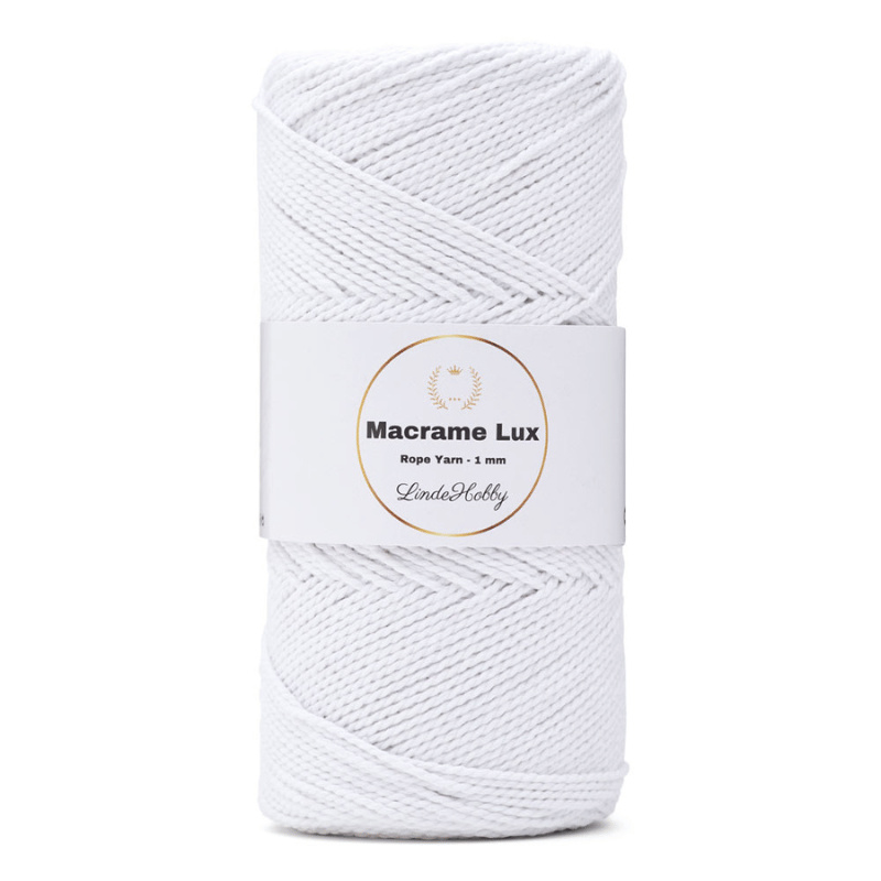 LindeHobby Macrame Lux, Rope Yarn, 1 mm 15 White
