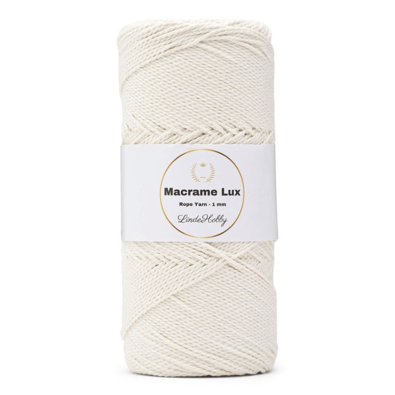 LindeHobby Macrame Lux, Rope Yarn, 1 mm 01 Sugar white