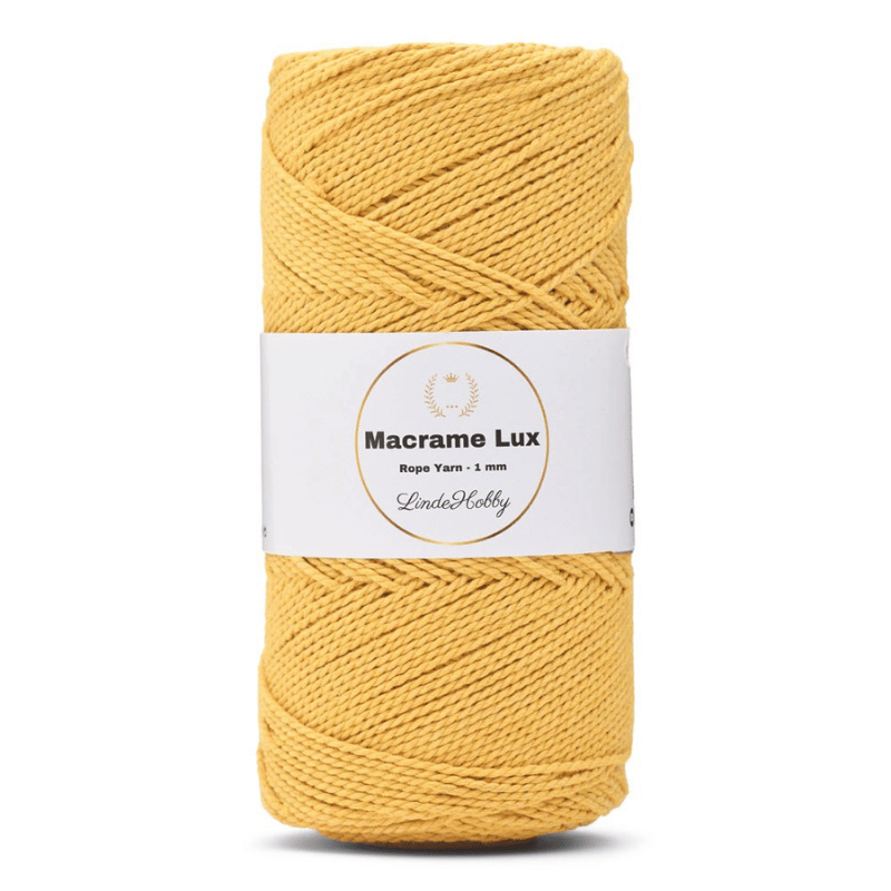 LindeHobby Macrame Lux, Rope Yarn, 1 mm 07 Yellow