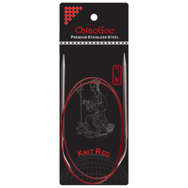 ChiaoGoo Circular Needles Knit Red Stainless Steel (9"-40") 40"