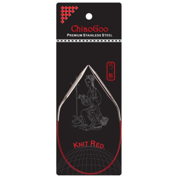 ChiaoGoo Circular Needles Knit Red Stainless Steel (9"-40") 12"