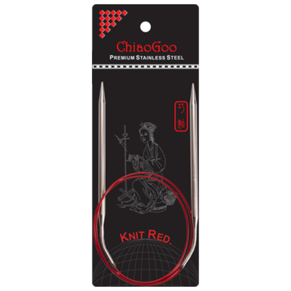 ChiaoGoo Circular Needles Knit Red Stainless Steel (9"-40") 32"