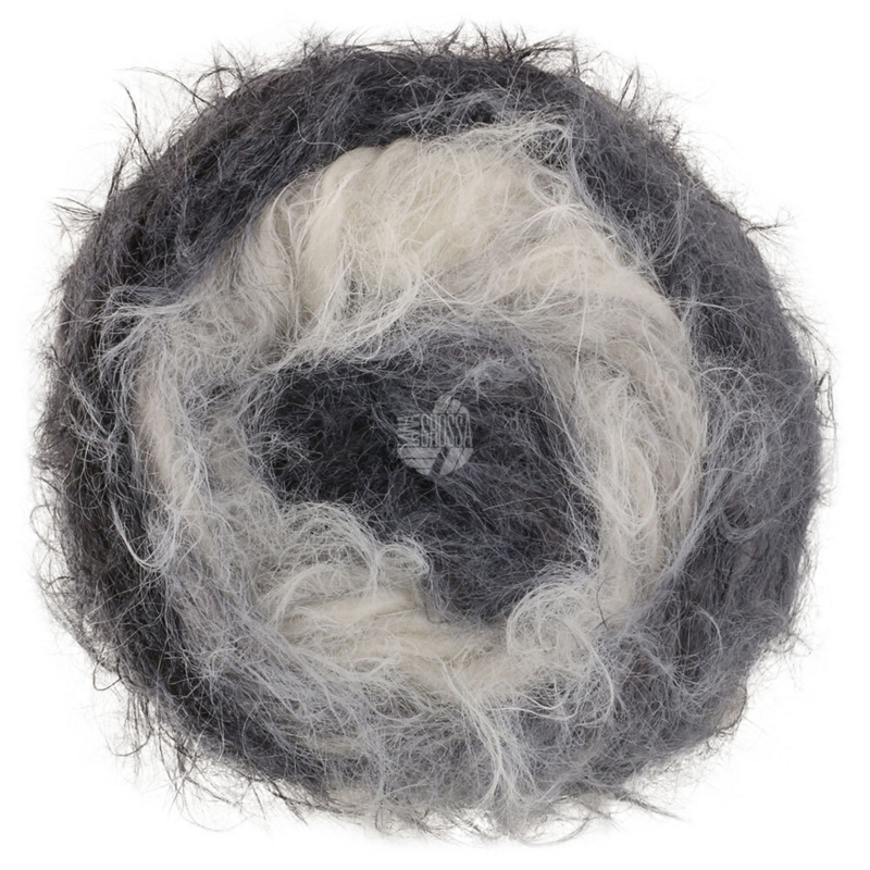 Lana Grossa Basta Mista 109 White/Light gray/Medium gray/Dark gray/Charcoal