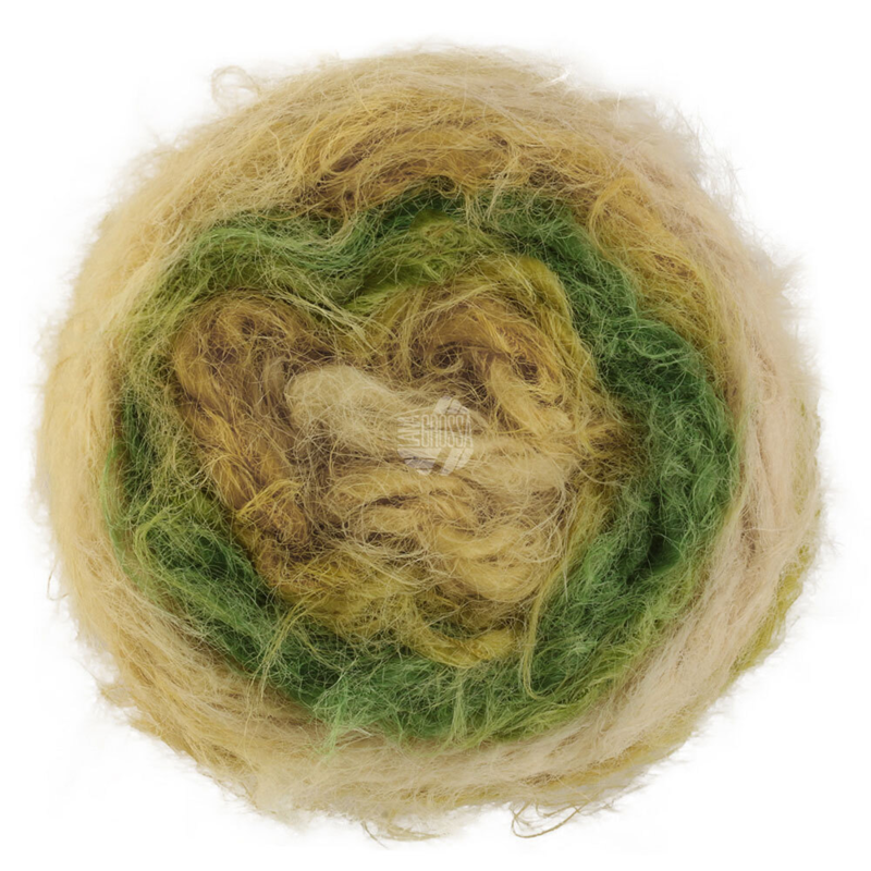 Lana Grossa Basta Mista 102 Pastel yellow/Mustard/Lime green/Apple green