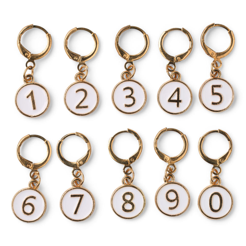 LindeHobby Stitch Markers with Clasp, numbers 0-9