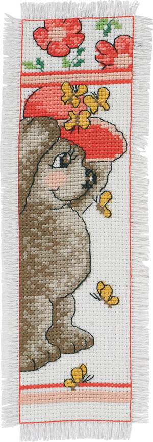 Embroidery Kit Teddy bear with hat 7 x 21 cm / 2.76 x 8.27 in