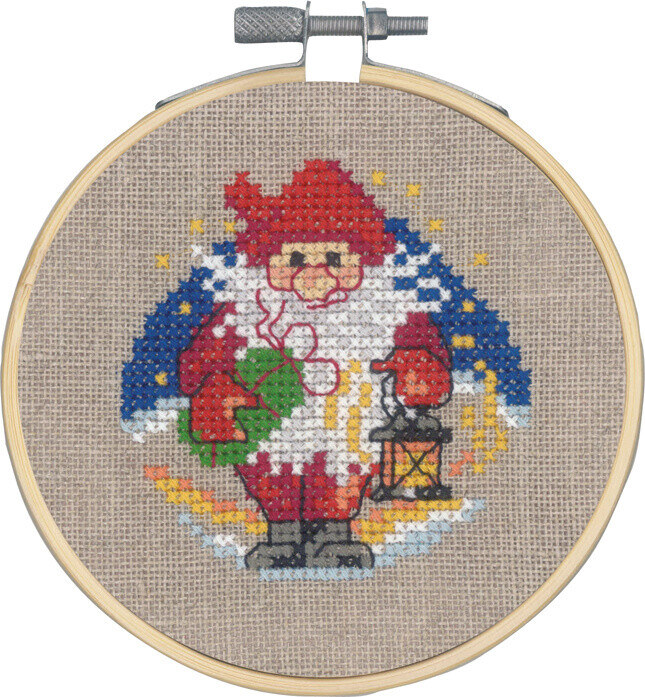 Embroidery Kit Gnome with lantern with 5810/10 10 cm / 4 in dia.